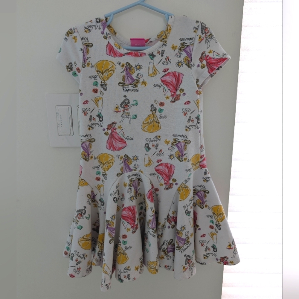 Toddler Girls: Disney Princess Multicolor Patterned Dress - Size 4T